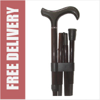 Calamander Carbon Fibre Folding Walking Stick with Derby Handle